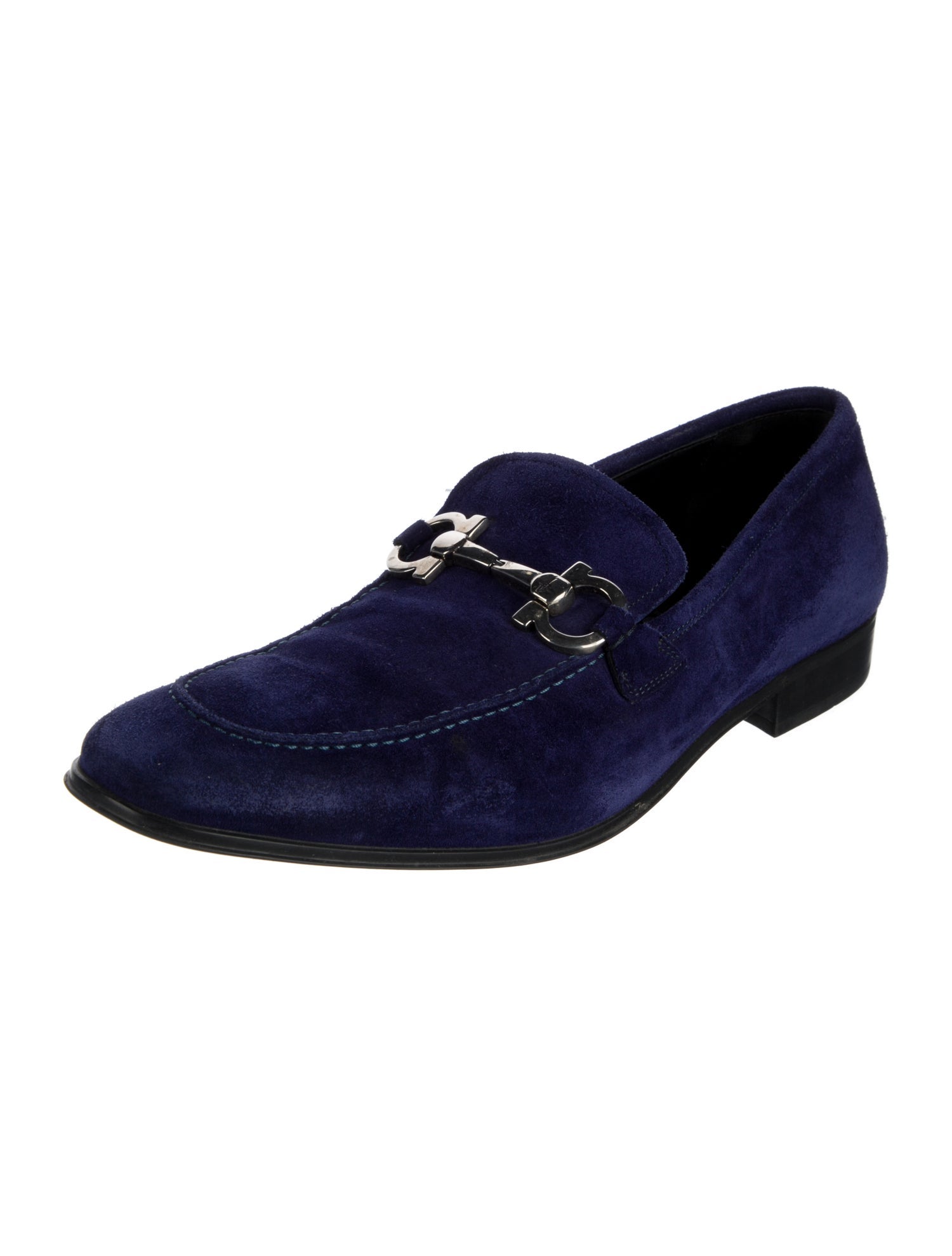 Salvatore Ferragamo Gancini Logo Suede Loafers