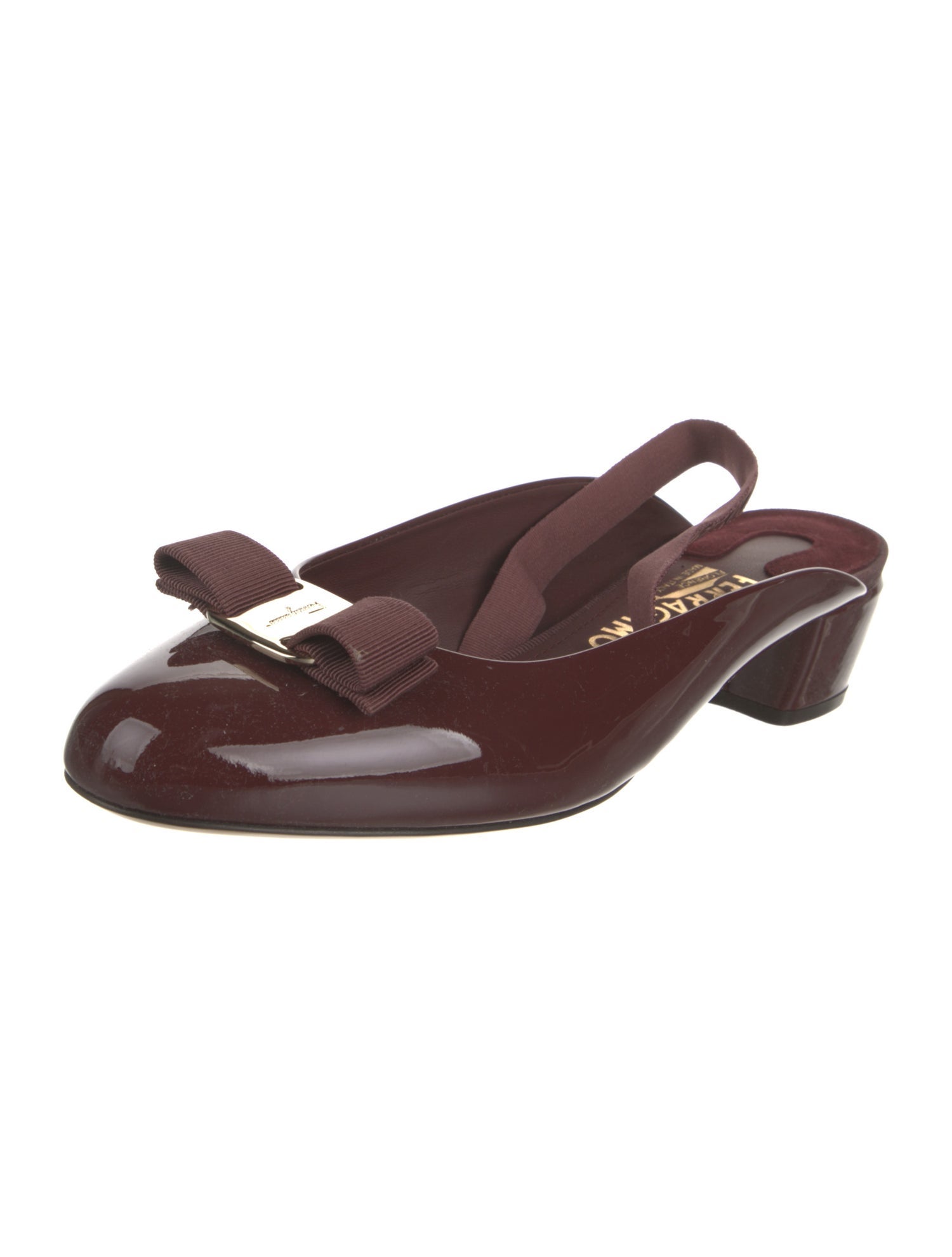 Salvatore Ferragamo Patent Leather Mules w/ Tags