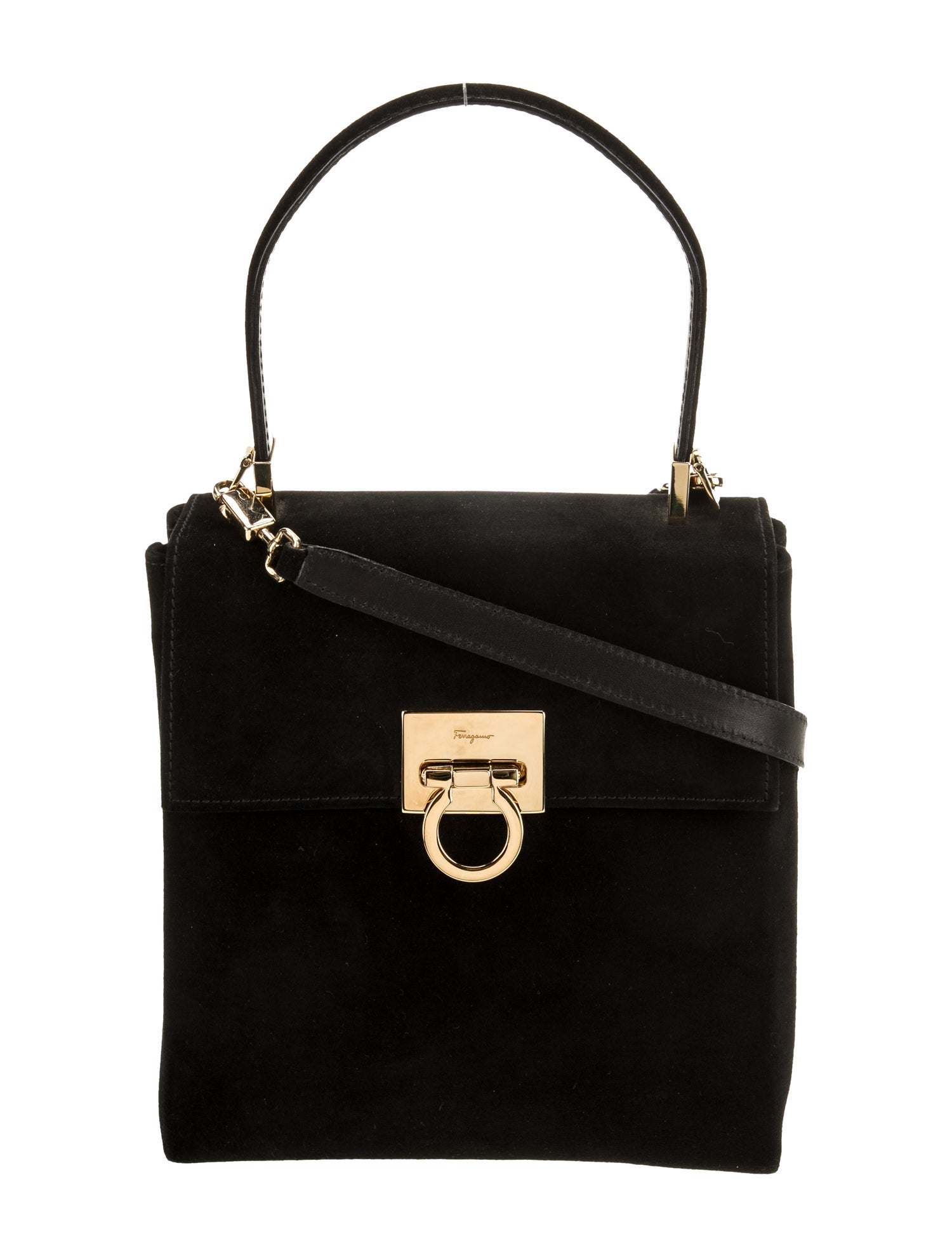 Salvatore Ferragamo Suede Top Handle Bag