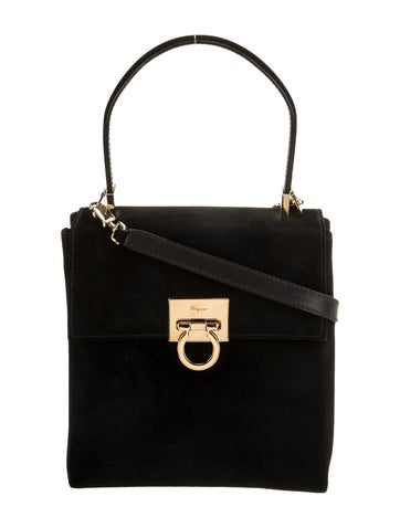 Salvatore Ferragamo Handle Bags Suede Top Bag