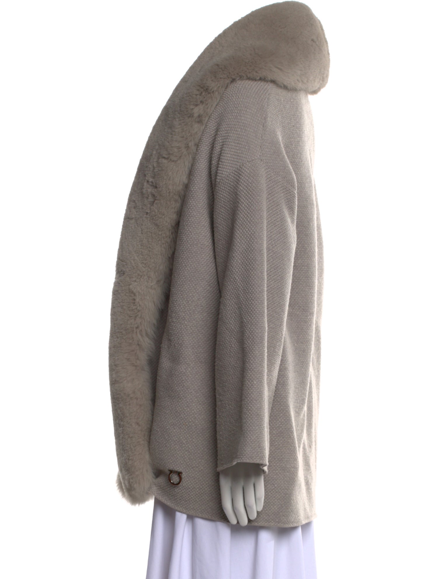 Salvatore Ferragamo Virgin Wool Open Front Sweater