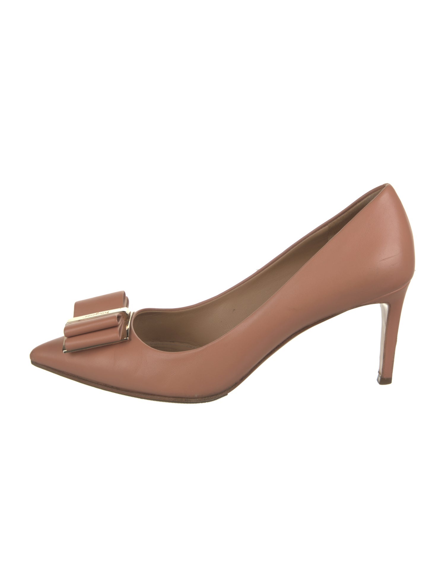 Salvatore Ferragamo Leather Bow Accents Pumps