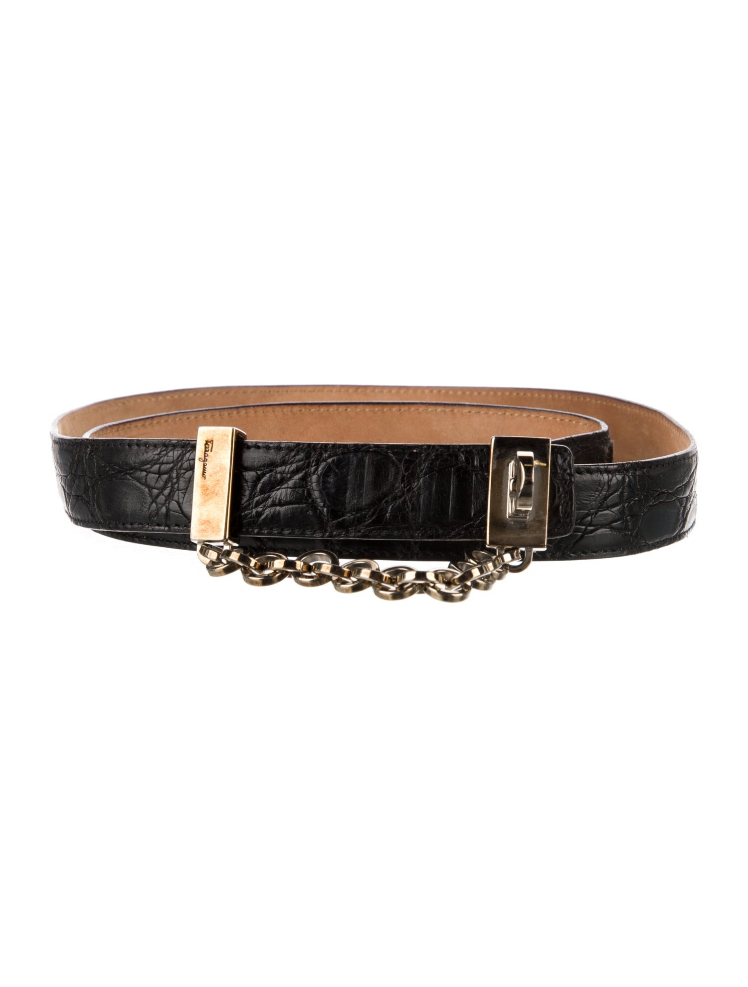 Salvatore Ferragamo Skinny Leather Belt