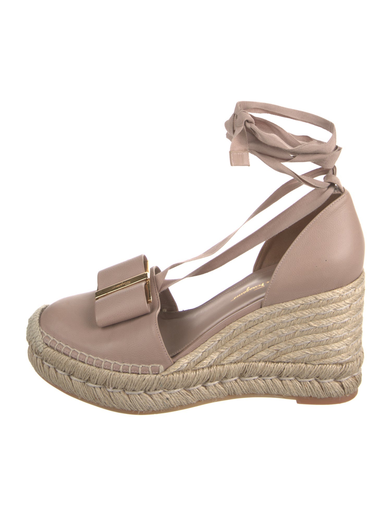 Salvatore Ferragamo Vara Bow Accent Leather Espadrilles