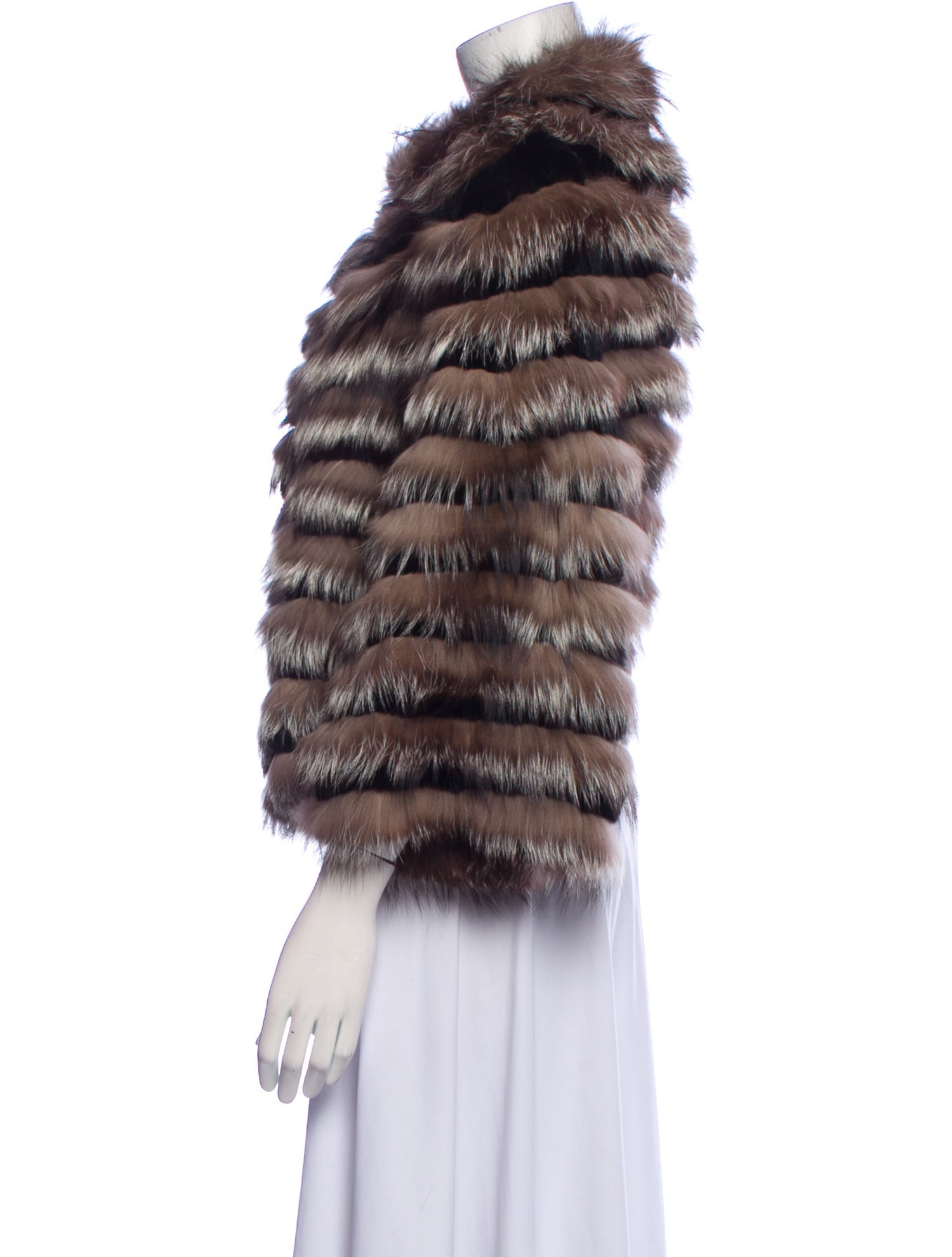 Salvatore Ferragamo Striped Fur Jacket