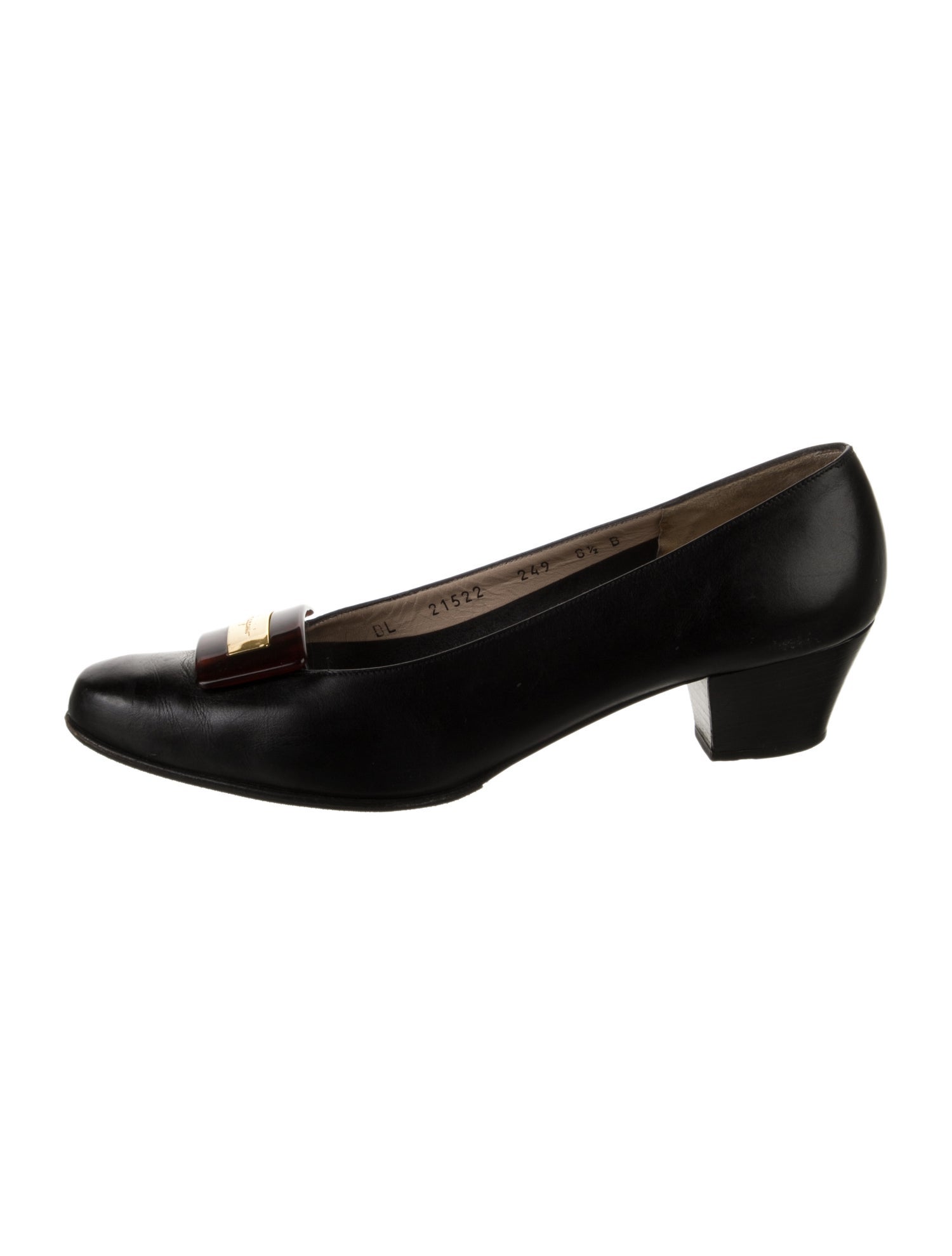 Salvatore Ferragamo Leather Bow Accents Pumps