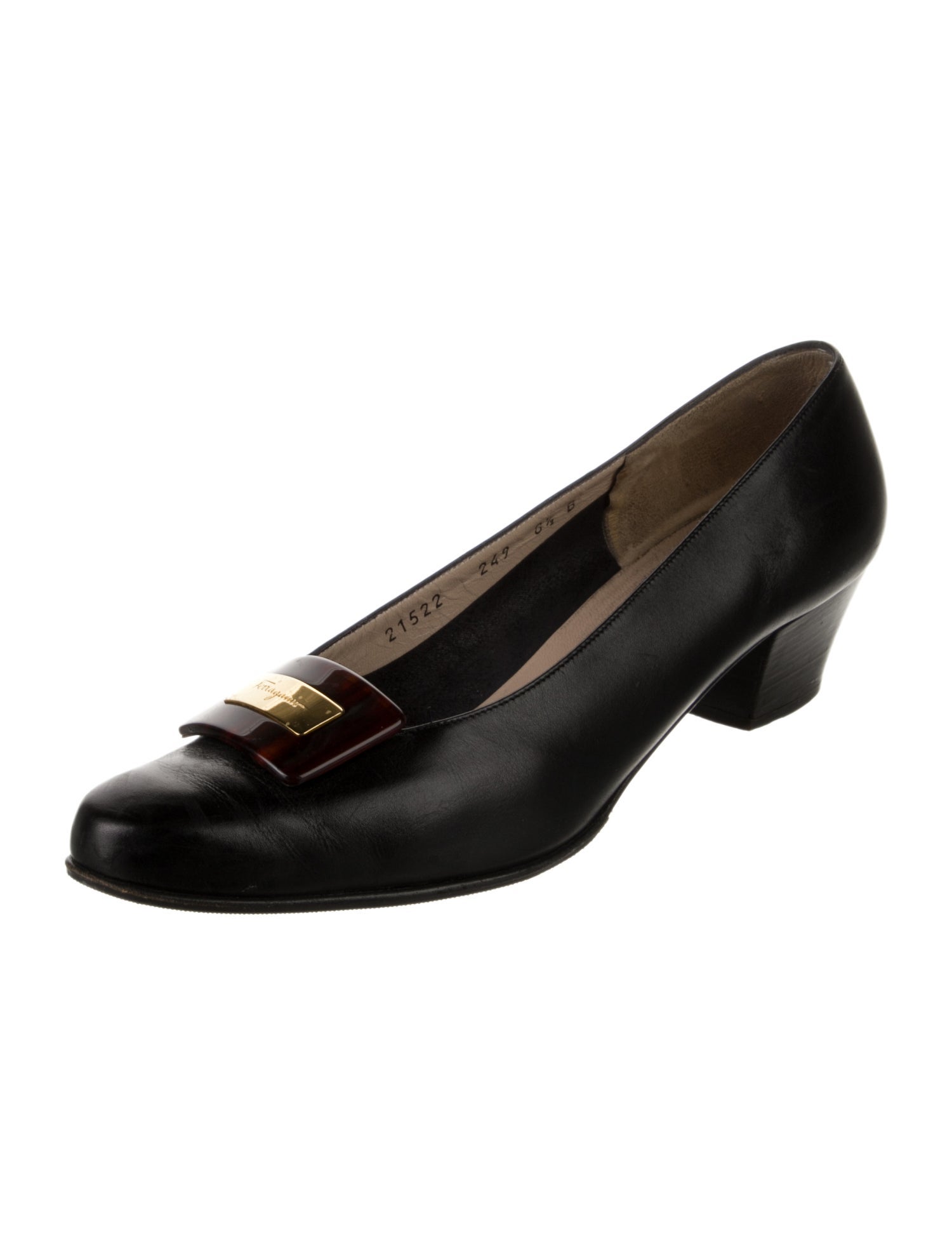 Salvatore Ferragamo Leather Bow Accents Pumps
