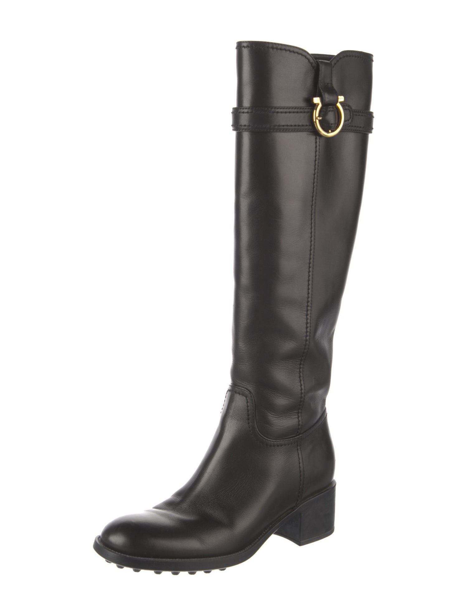 Salvatore Ferragamo Leather Riding Boots