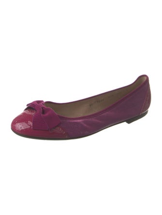 Salvatore Ferragamo Vara Bow Accent Patent Leather Ballet Flats