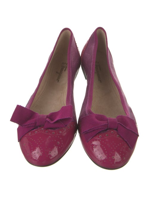Salvatore Ferragamo Vara Bow Accent Patent Leather Ballet Flats