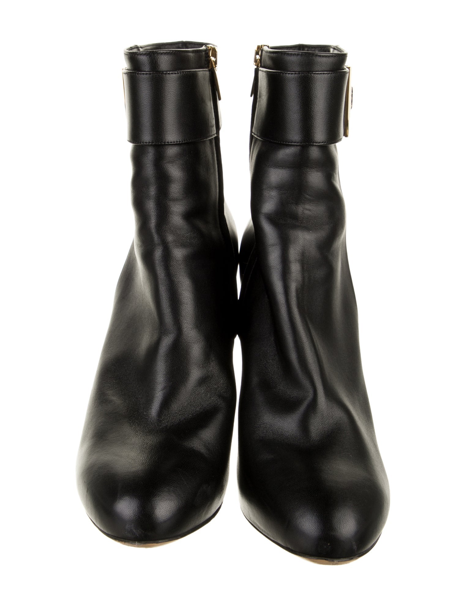 Salvatore Ferragamo Leather Chain-Link Accents Boots