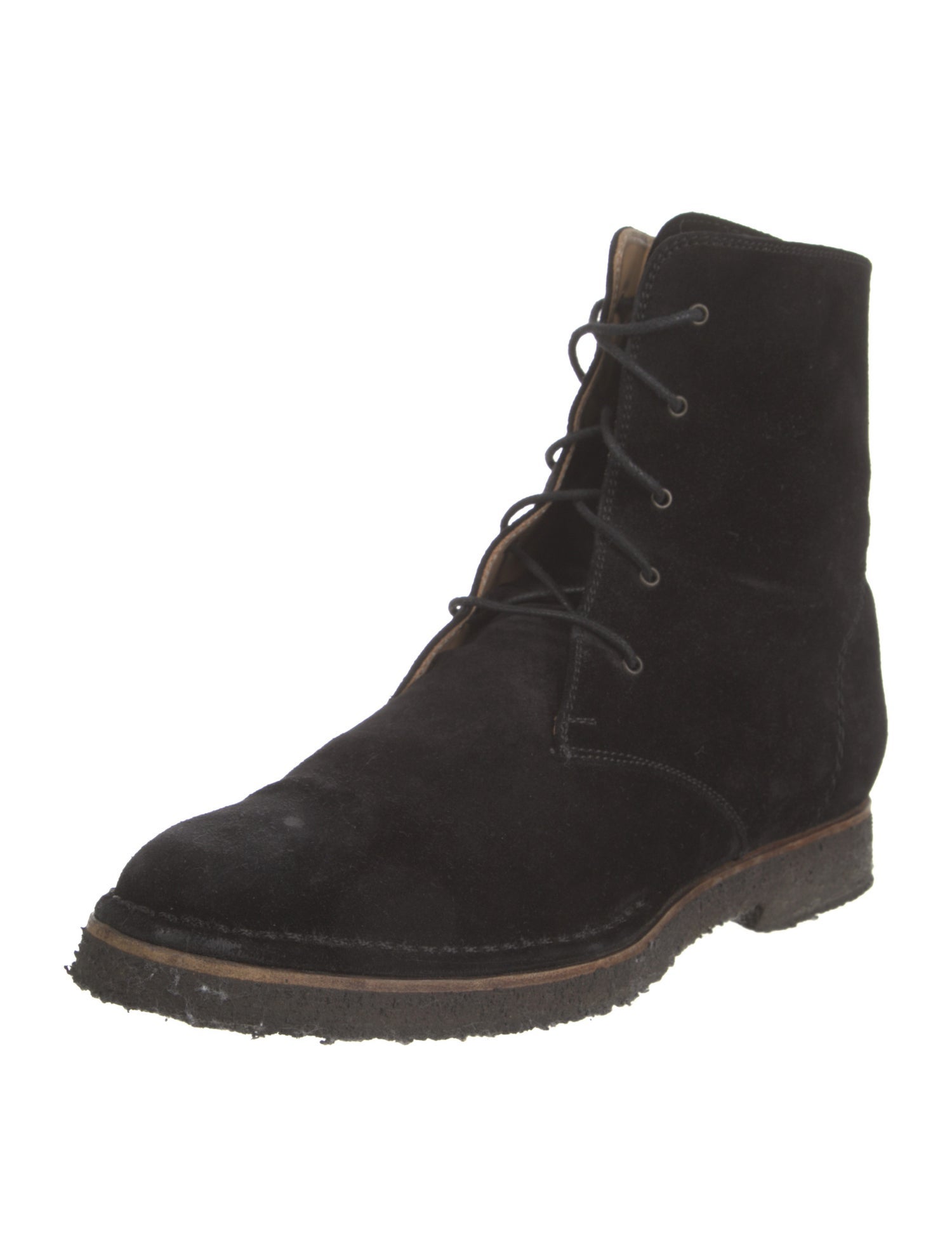 Salvatore Ferragamo Suede Combat Boots