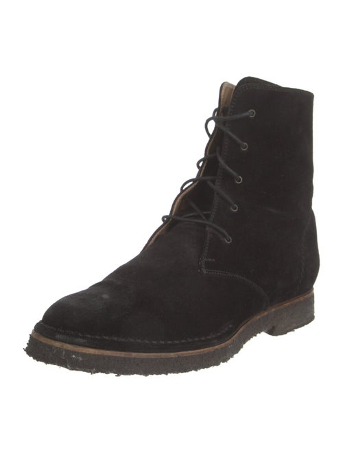 Salvatore Ferragamo Suede Combat Boots