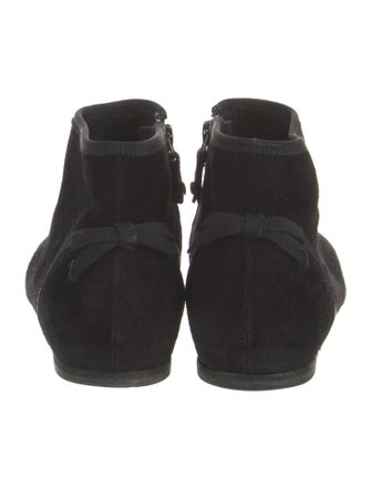 Salvatore Ferragamo Suede Grosgrain Trim Boots