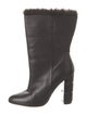 Salvatore Ferragamo Leather Fur Trim Boots