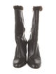 Salvatore Ferragamo Leather Fur Trim Boots