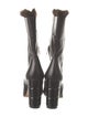 Salvatore Ferragamo Leather Fur Trim Boots