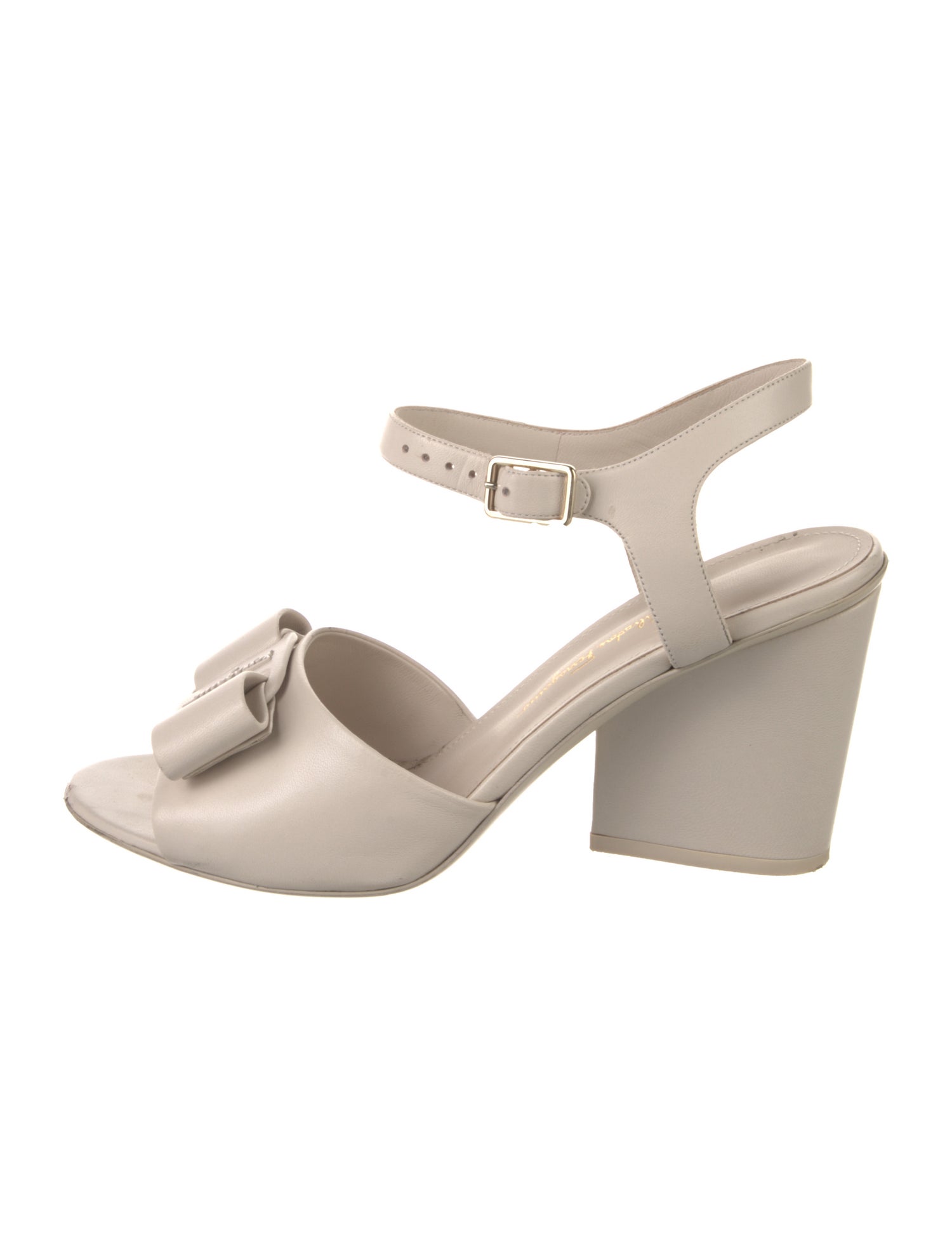 Salvatore Ferragamo Leather Bow Accents Sandals