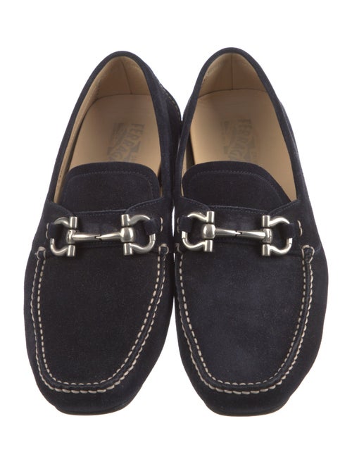 Salvatore Ferragamo Gancini Logo Suede Moccasins