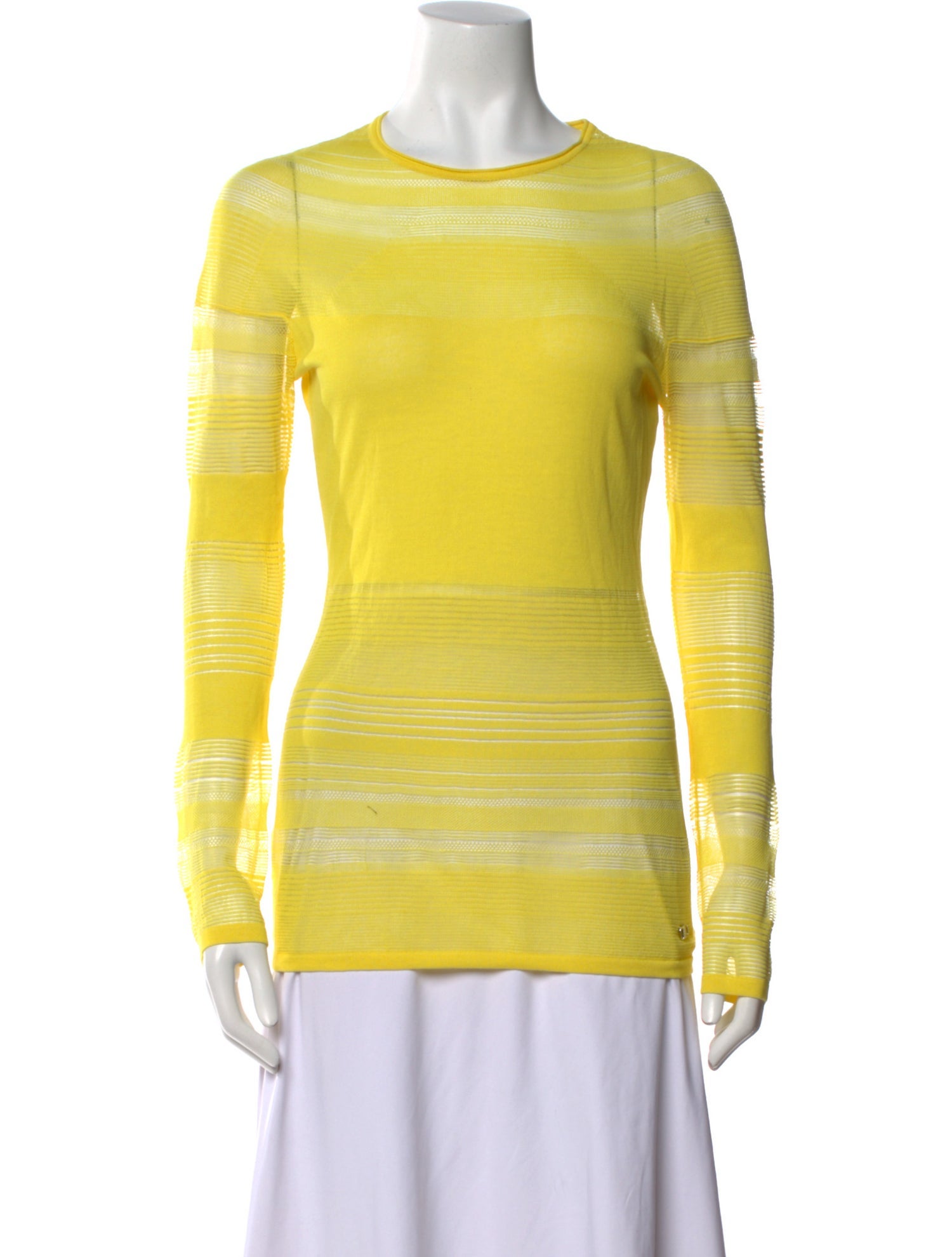 Salvatore Ferragamo Striped Crew Neck Top