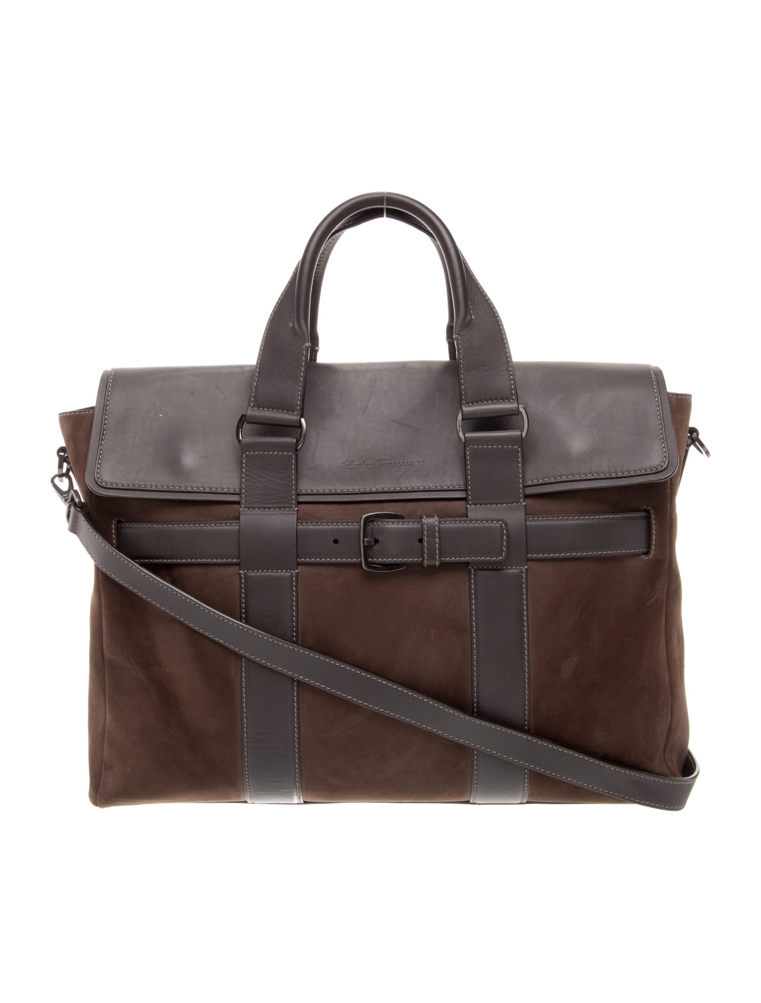 Salvatore Ferragamo Suede Briefcase