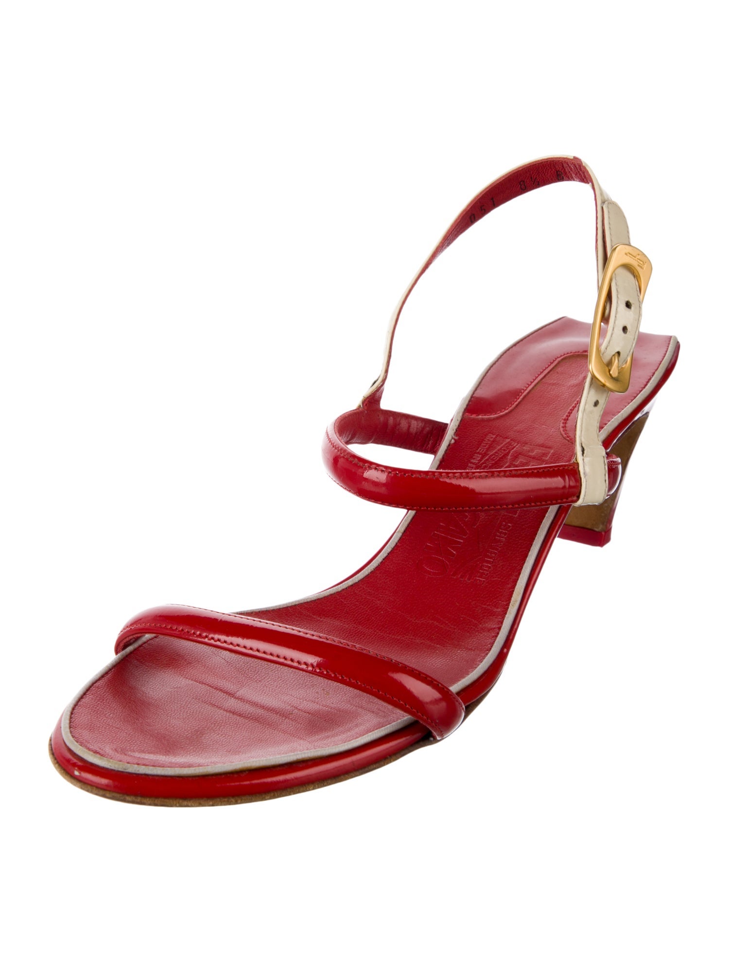 Salvatore Ferragamo Patent Leather Slingback Sandals
