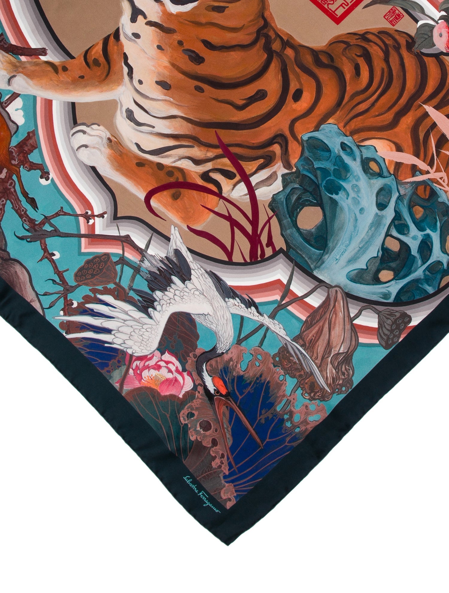 Salvatore Ferragamo Silk Printed Scarf