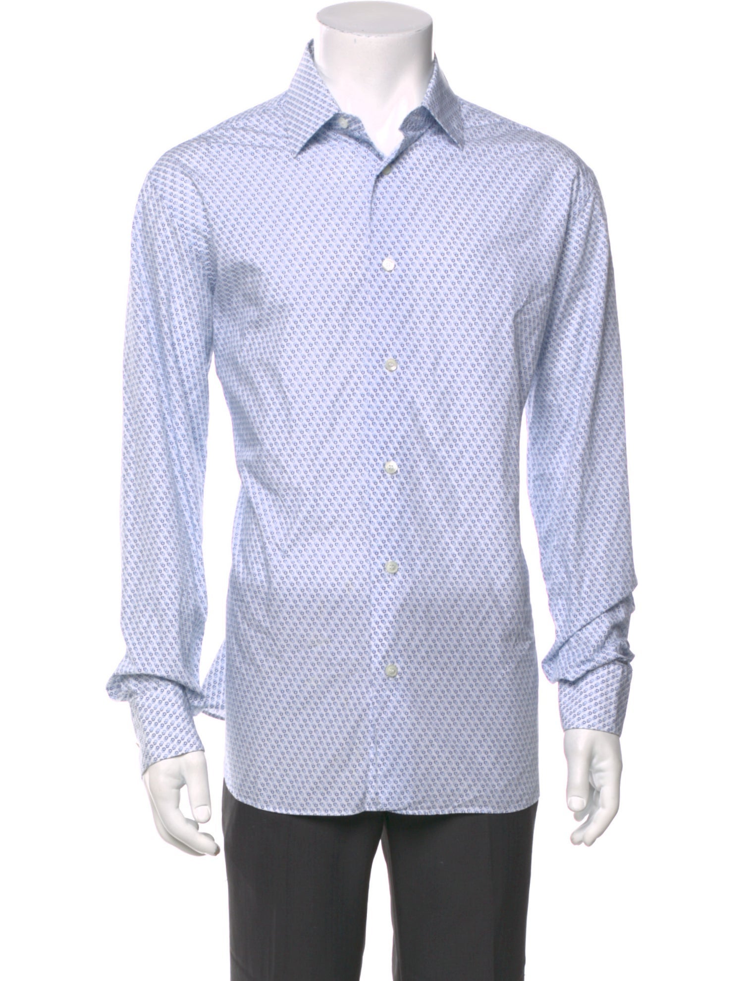 Salvatore Ferragamo Polka Dot Print Long Sleeve Shirt
