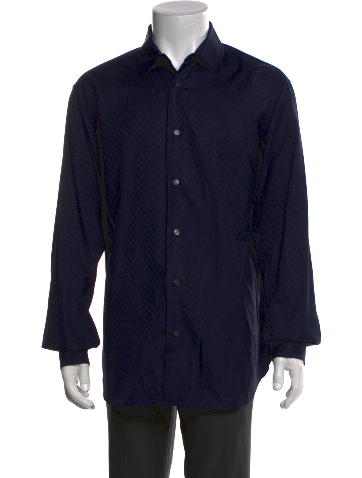 Salvatore Ferragamo Plaid Print Long Sleeve Dress Shirt