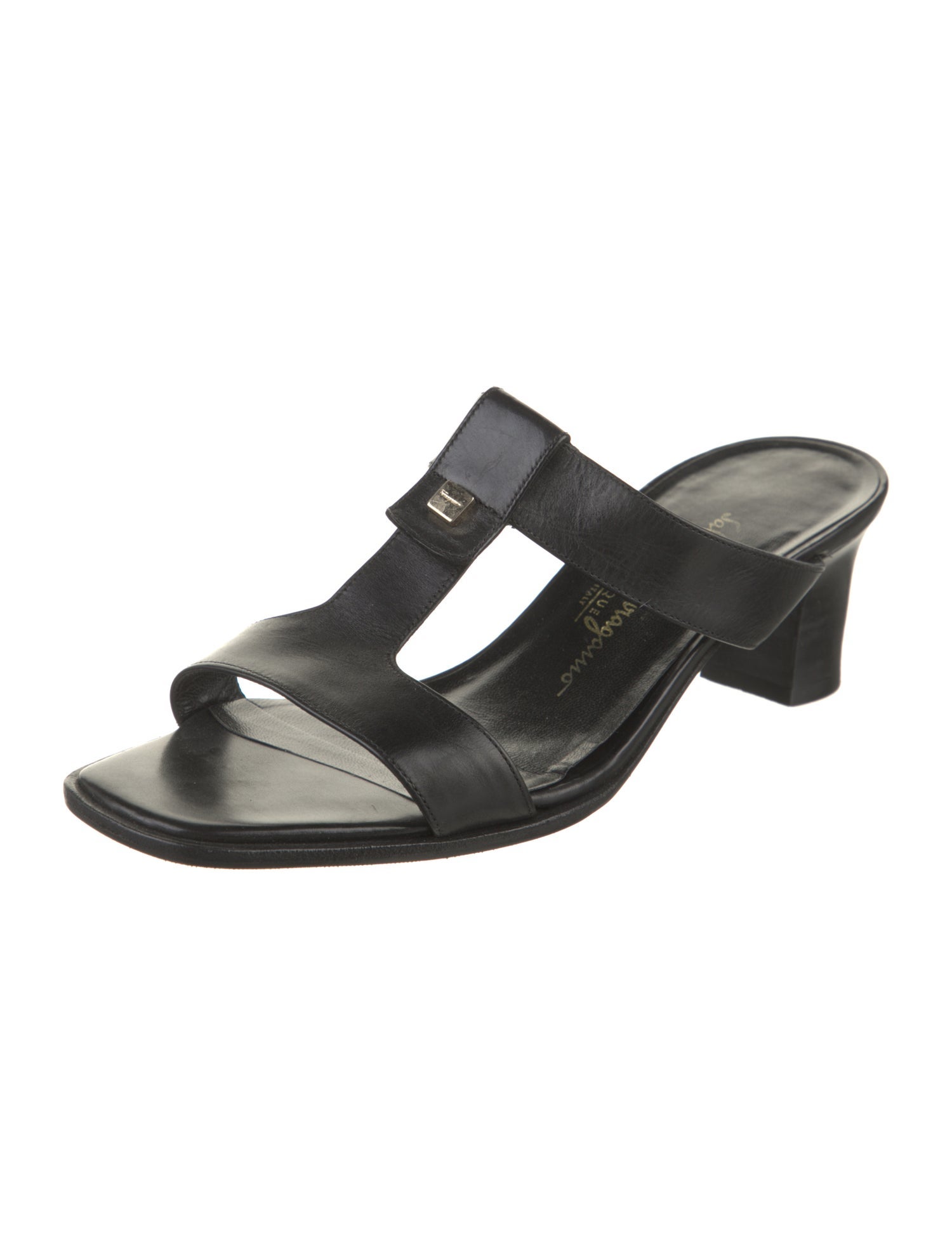 Salvatore Ferragamo Leather T-Strap Sandals