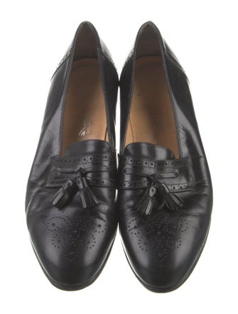 Salvatore Ferragamo Leather Tassel Accents Espadrilles