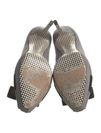 Salvatore Ferragamo Houndstooth Print Bow Accents Pumps