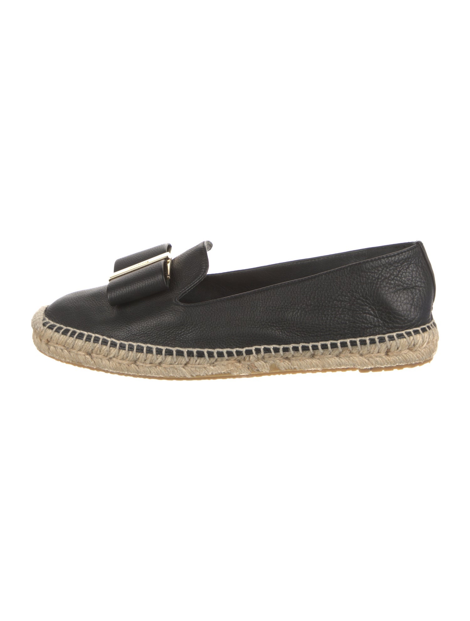 Salvatore Ferragamo Vara Bow Accent Leather Espadrilles