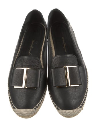 Salvatore Ferragamo Vara Bow Accent Leather Espadrilles