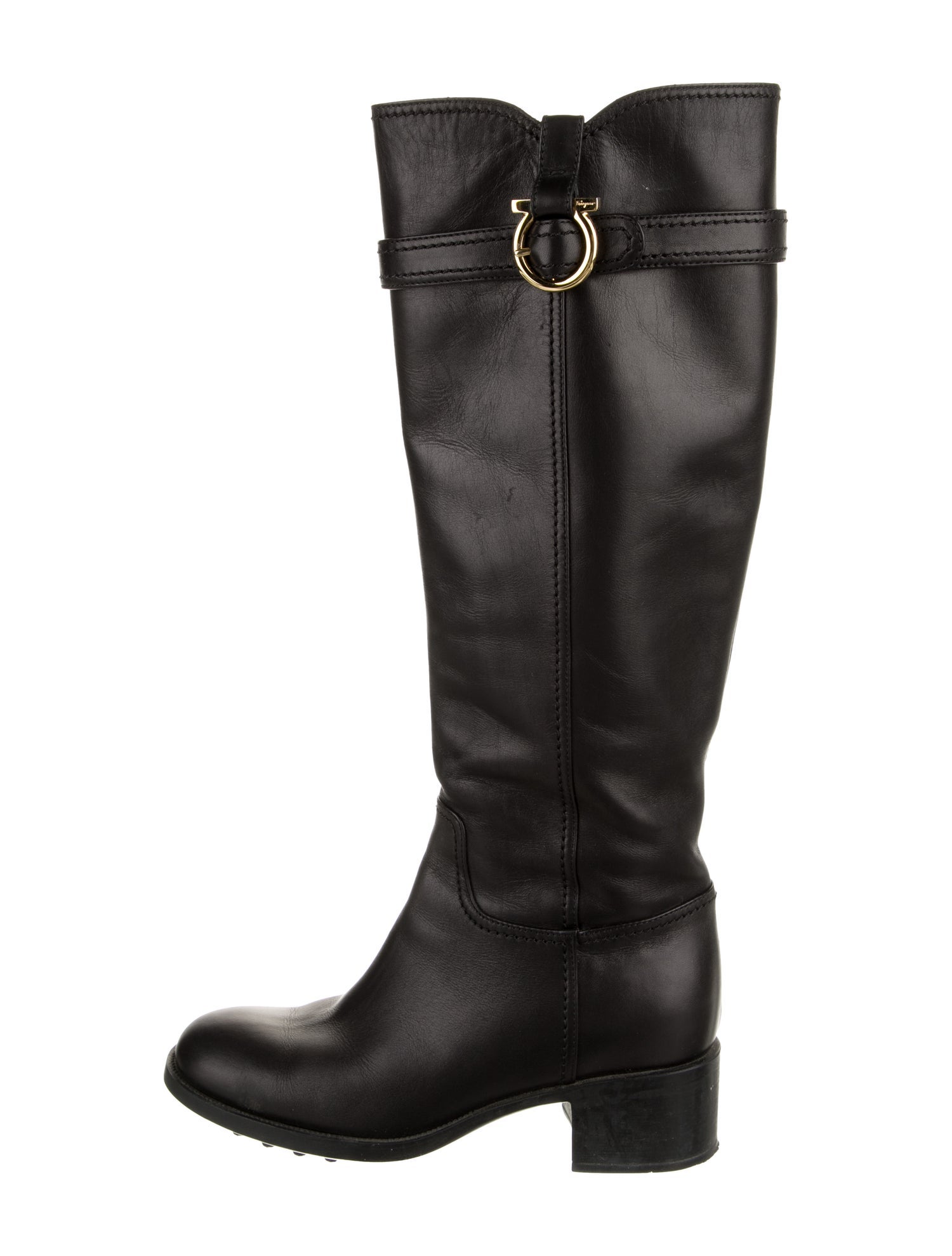 Salvatore Ferragamo Leather Riding Boots