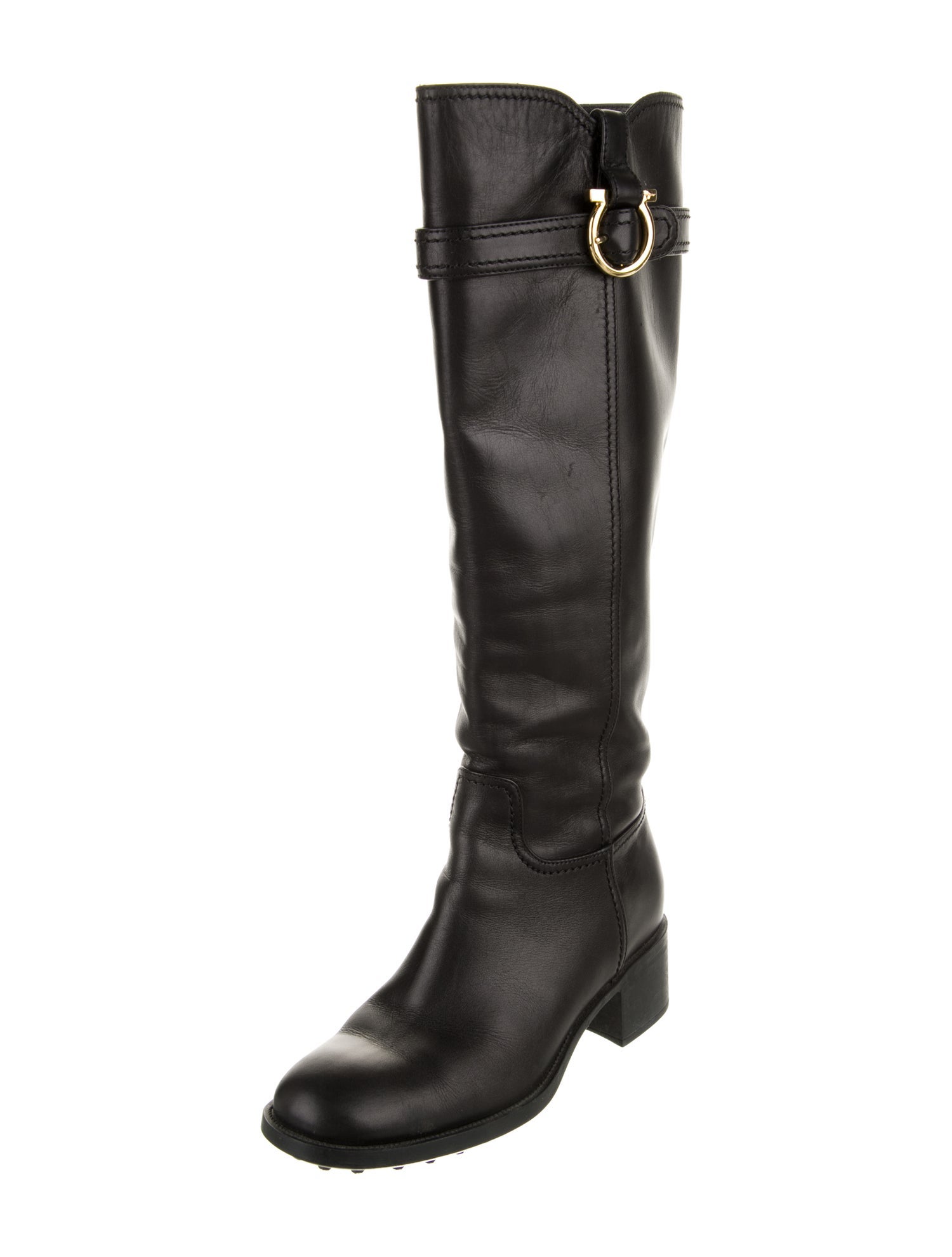 Salvatore Ferragamo Leather Riding Boots