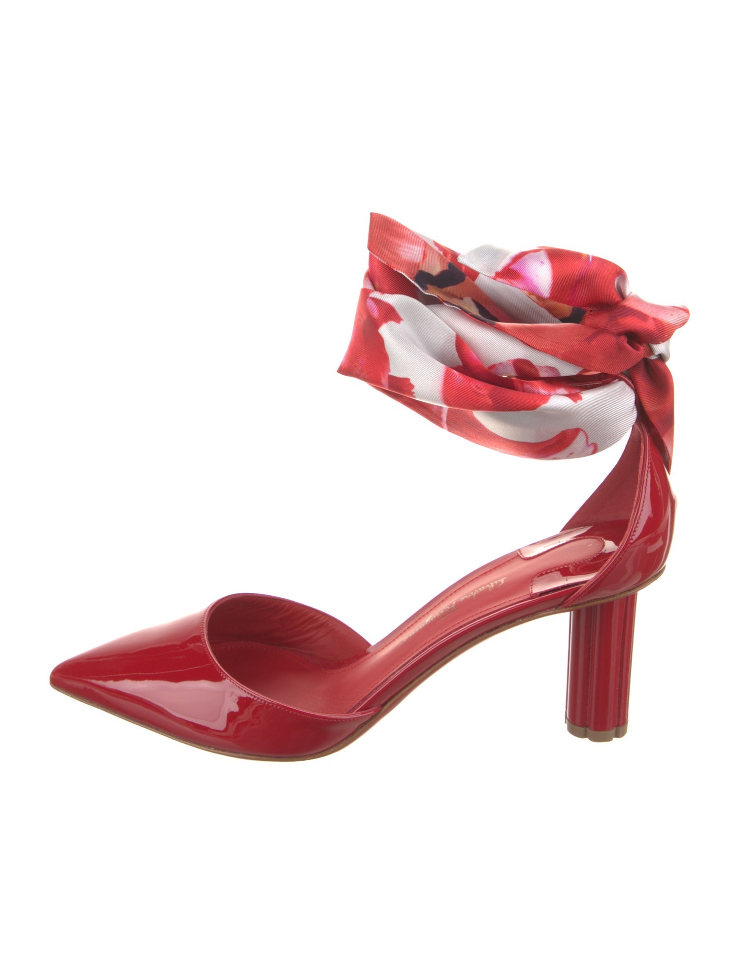 Salvatore Ferragamo Patent Leather Floral Print D'Orsay Pumps w/ Tags