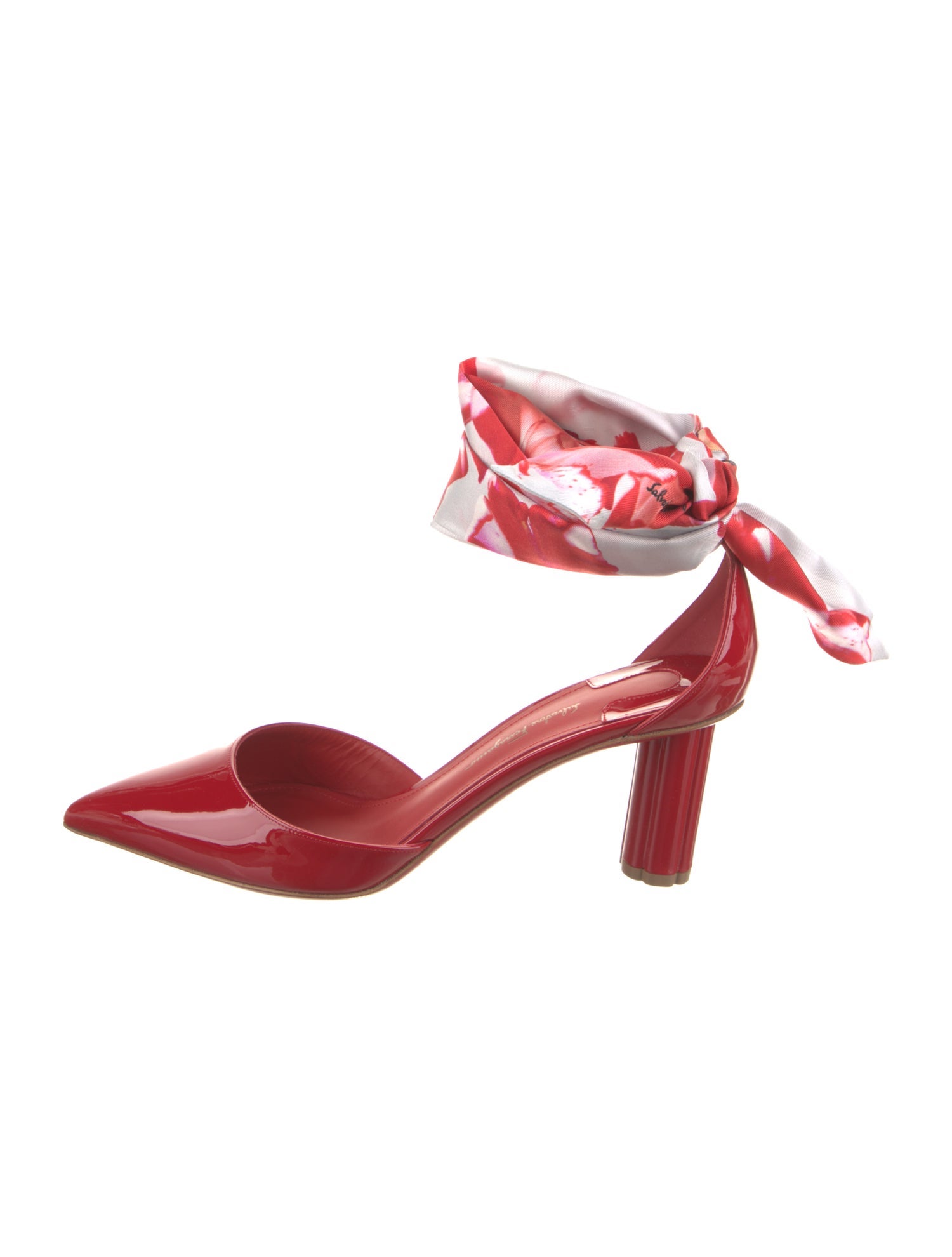 Salvatore Ferragamo Patent Leather Floral Print D'Orsay Pumps w/ Tags