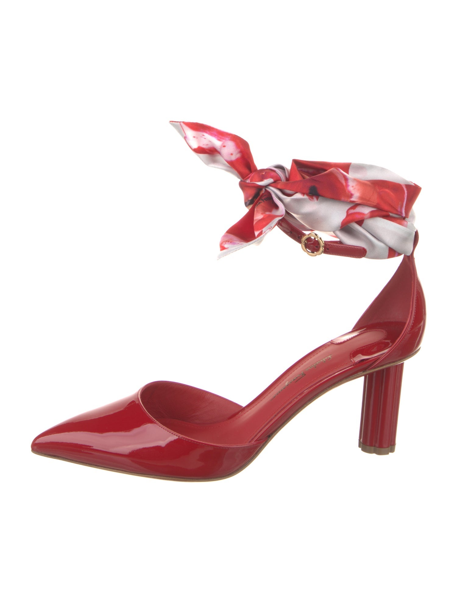 Salvatore Ferragamo Patent Leather Floral Print D'Orsay Pumps w/ Tags