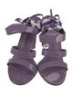 Salvatore Ferragamo Patent Leather Floral Print Gladiator Sandals