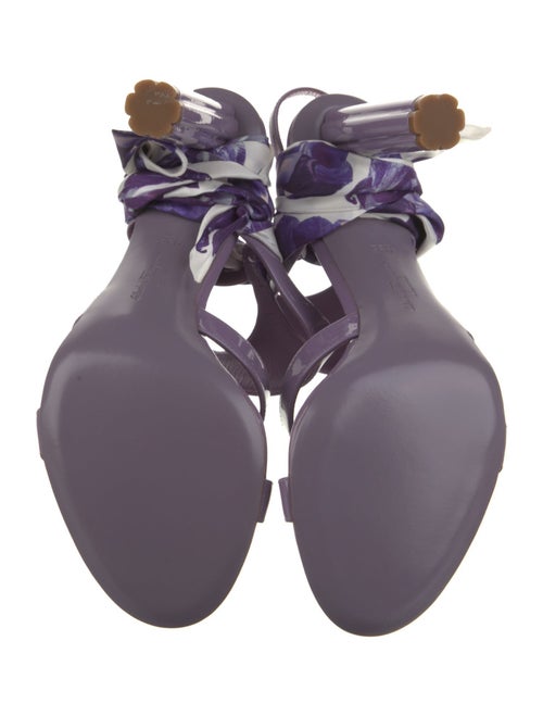 Salvatore Ferragamo Patent Leather Floral Print Gladiator Sandals