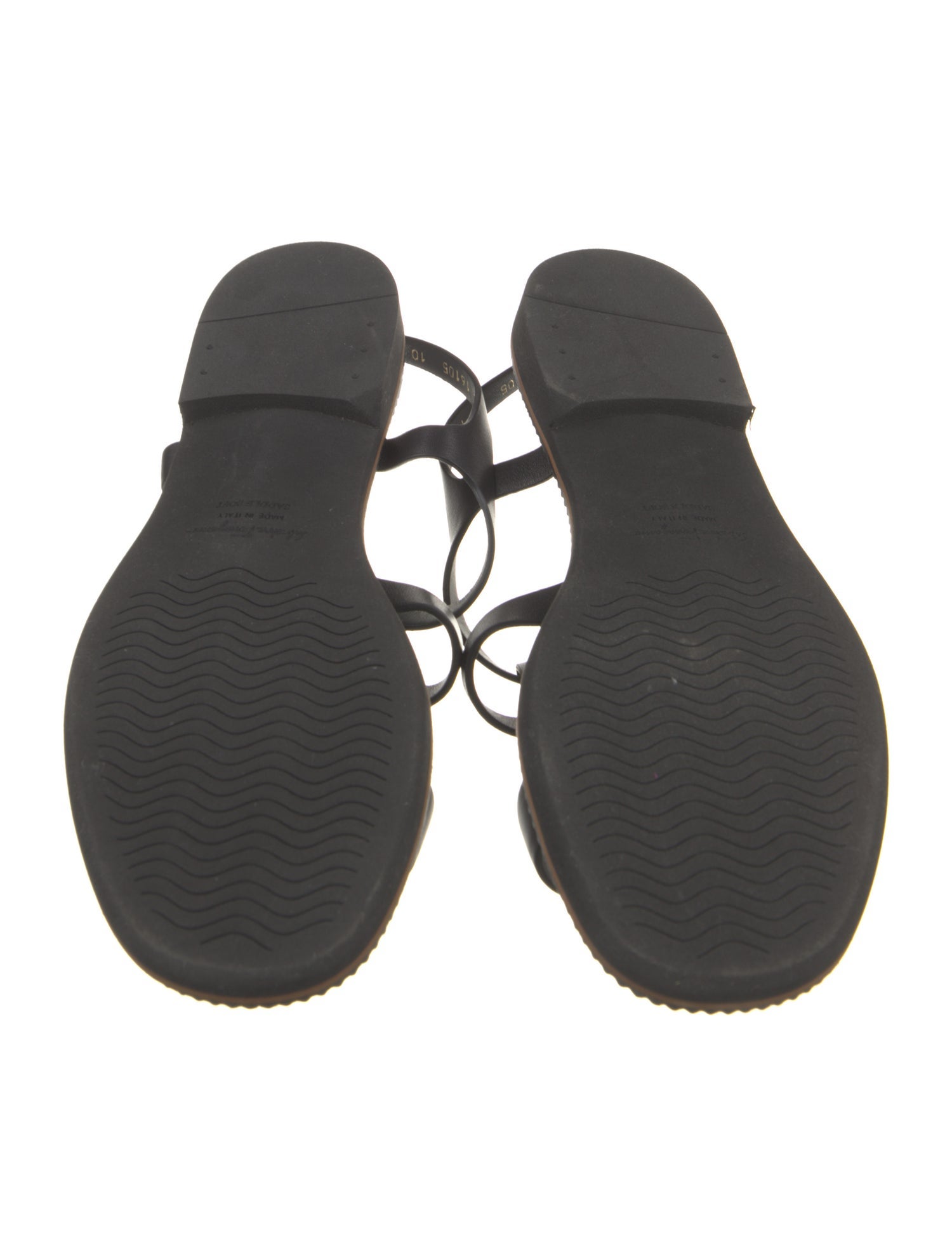 Salvatore Ferragamo Leather Gladiator Sandals - Black Sandals