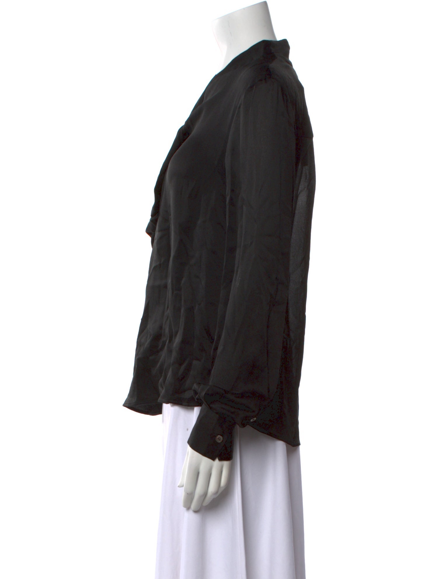 Salvatore Ferragamo Silk Cowl Neck Blouse