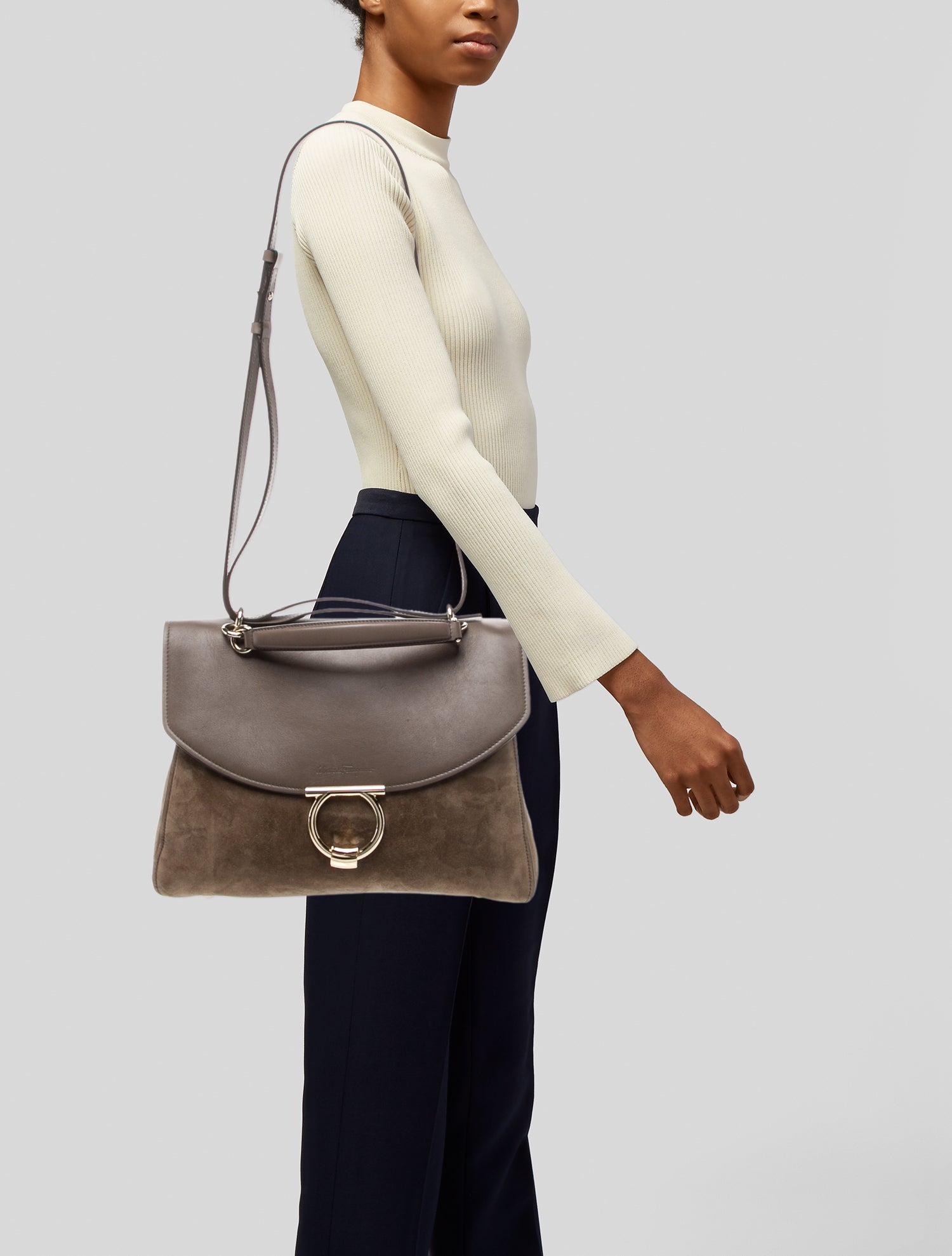 Salvatore Ferragamo Suede Shoulder Bag