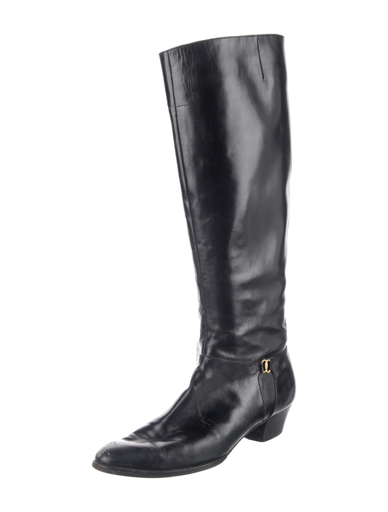 Salvatore Ferragamo Leather Riding Boots