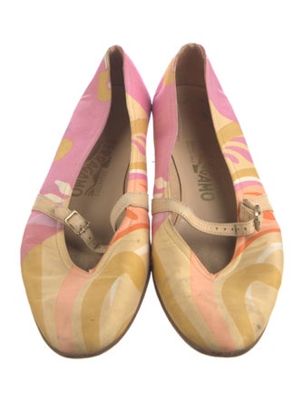 Salvatore Ferragamo Leather Printed Ballet Flats