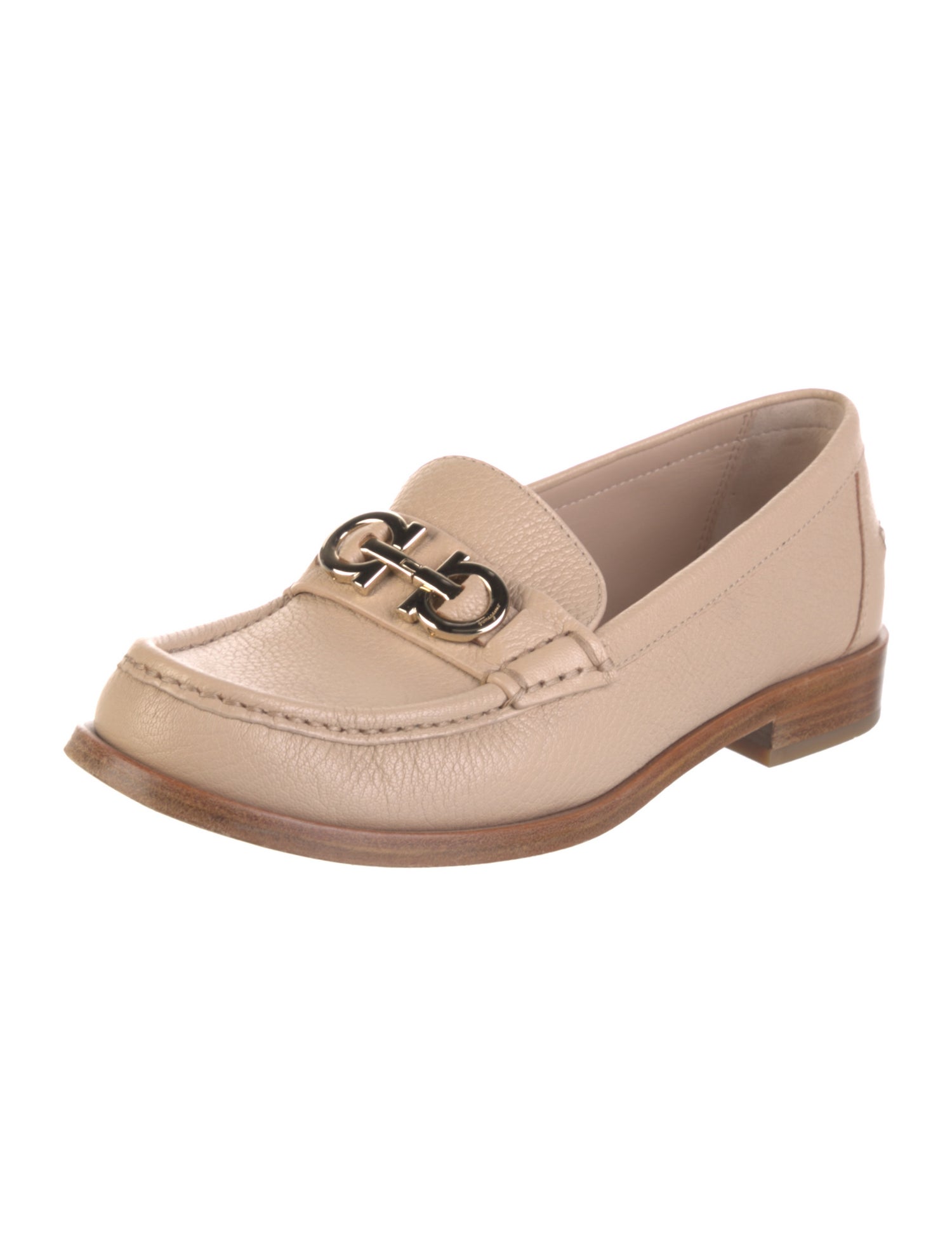 Salvatore Ferragamo Gancini Logo Leather Loafers