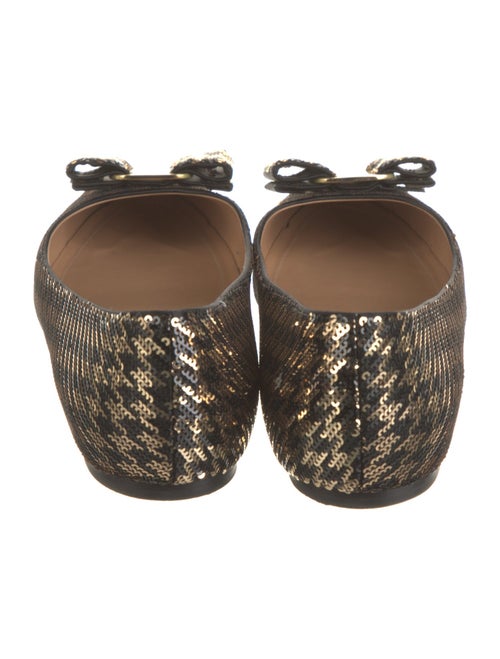 Salvatore Ferragamo Vara Bow Accent Sequins Ballet Flats