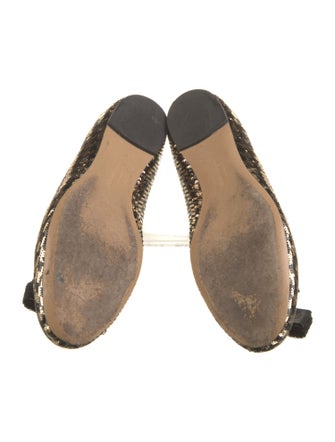 Salvatore Ferragamo Vara Bow Accent Sequins Ballet Flats