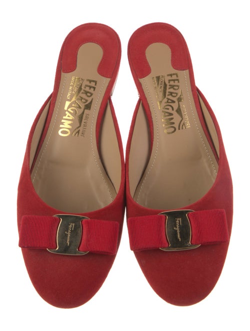 Salvatore Ferragamo Vara Bow Accent Suede Mules